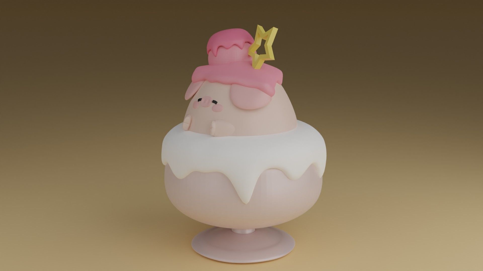 dessert pig 3D print model_13
