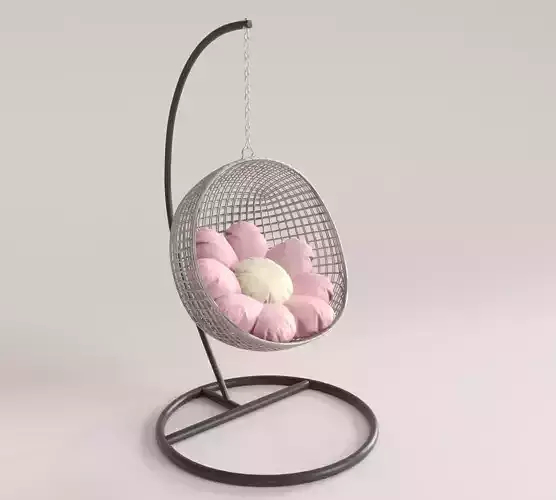 Hanging chair Ball Shaped swing chair flower cushion