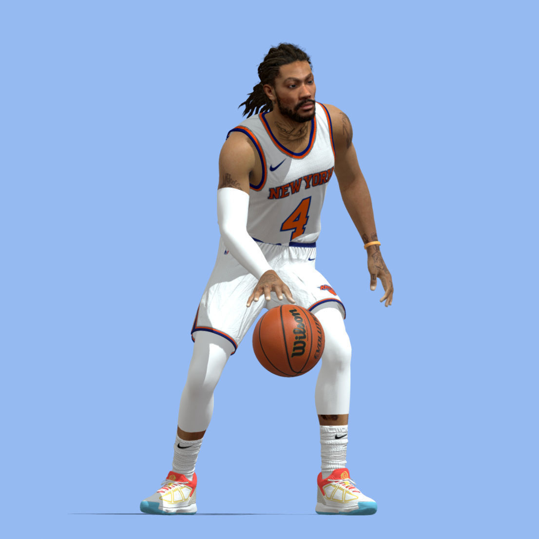 3D Rigged Derrick Rose New York Knicks NBA 3D model_4