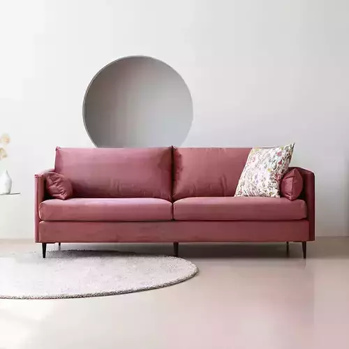 Roxy Waterproof Velvet Fabric 3 Seater Sofa