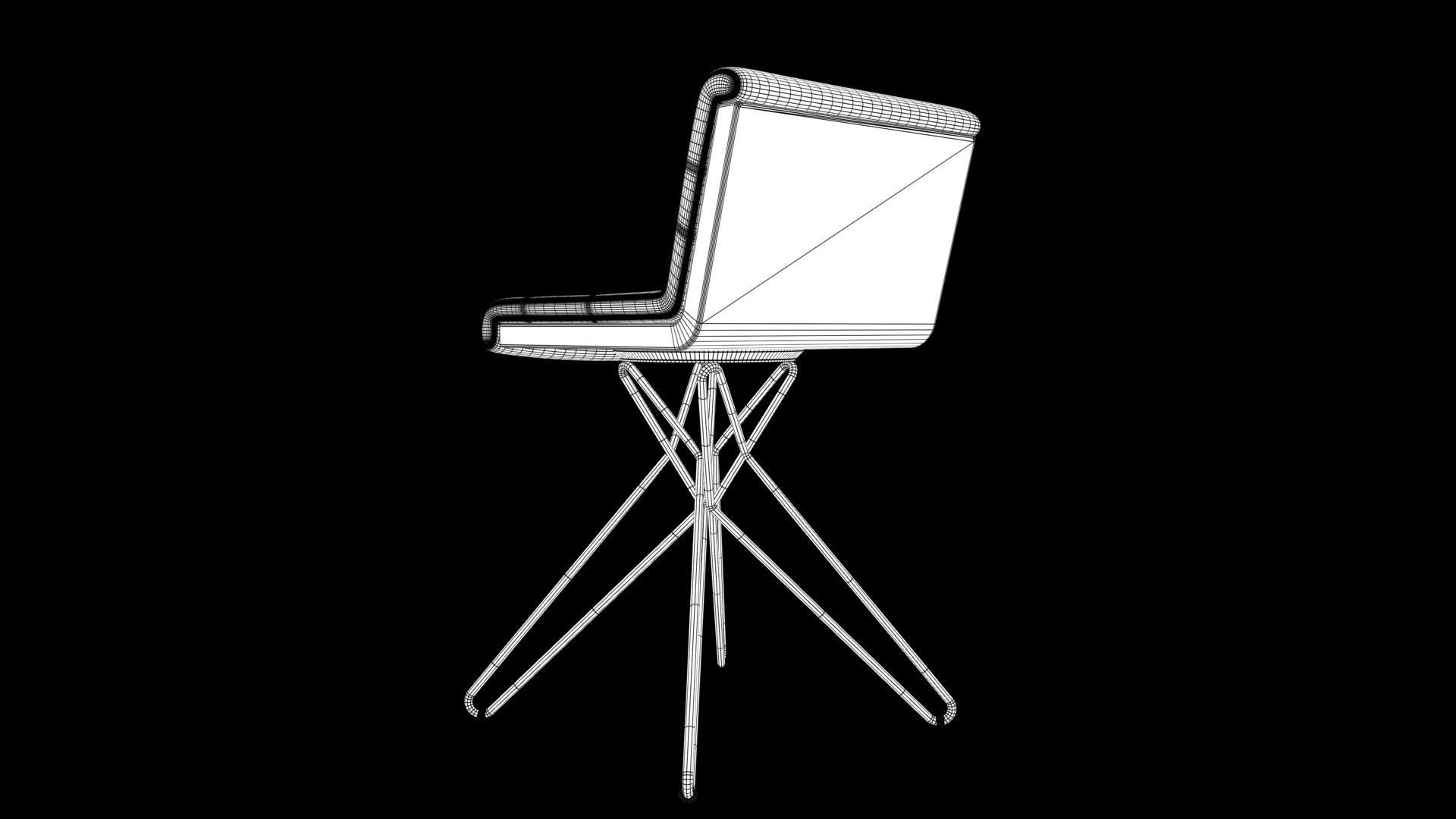 Chair Low-poly 3D model_6