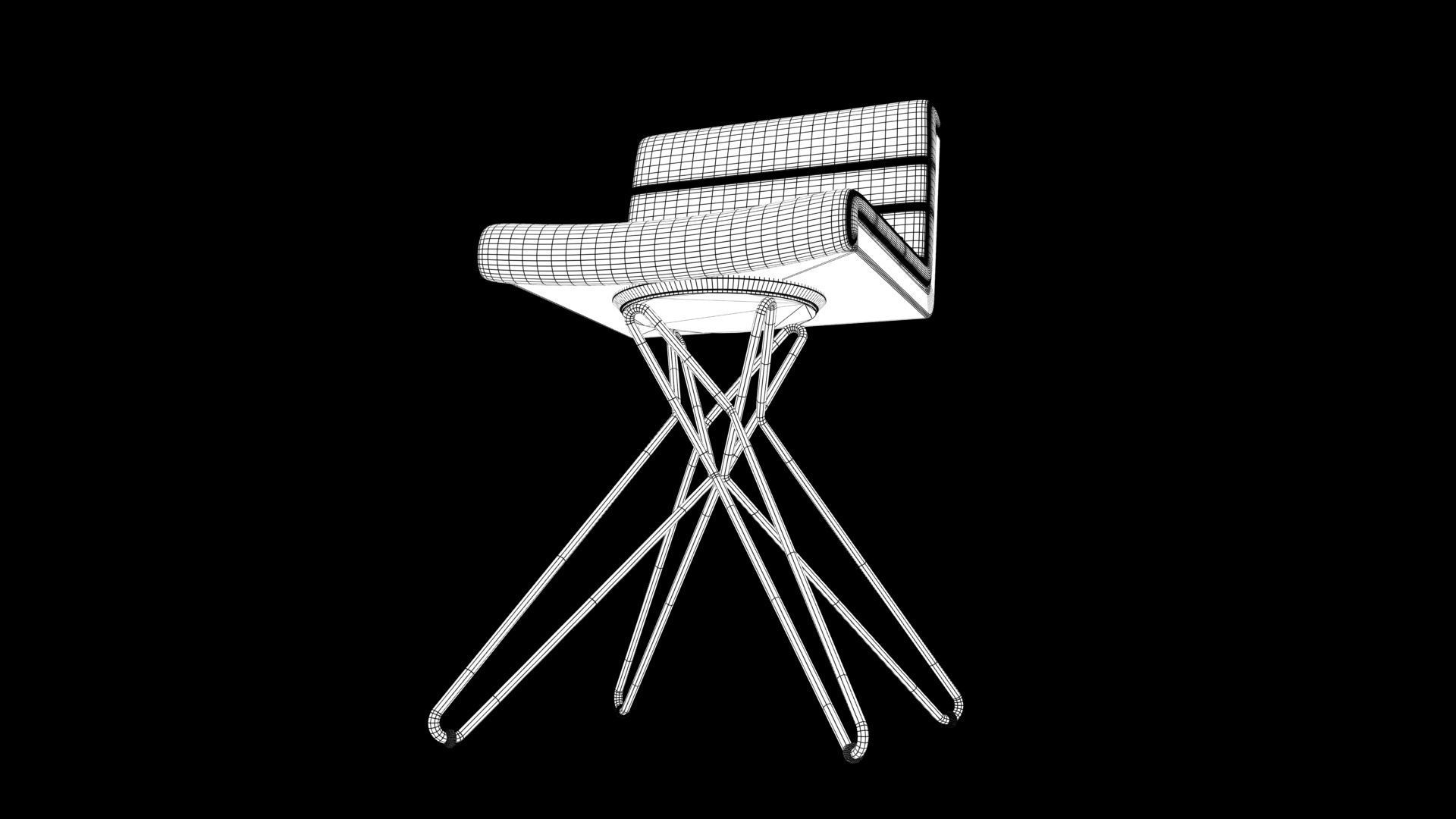 Chair Low-poly 3D model_9
