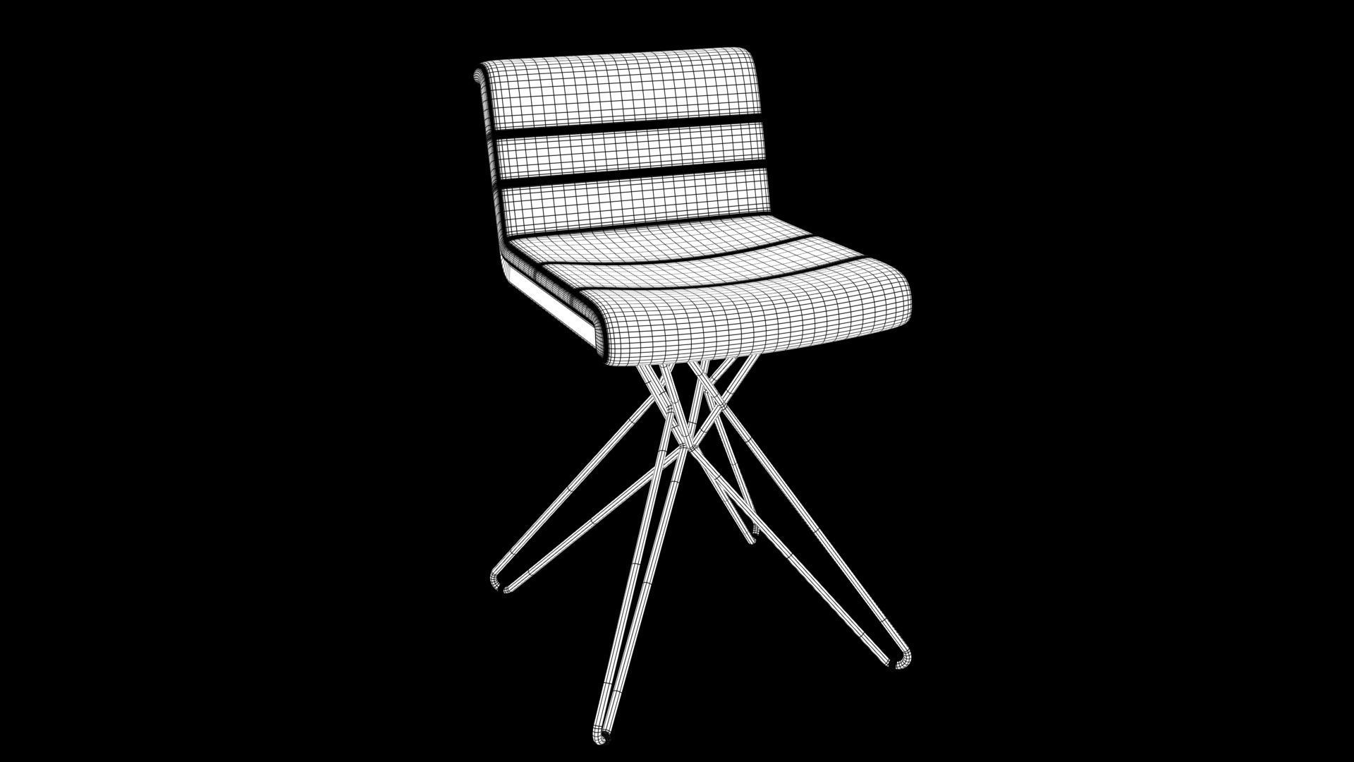 Chair Low-poly 3D model_7