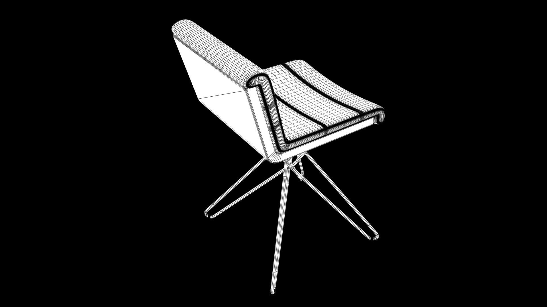 Chair Low-poly 3D model_8