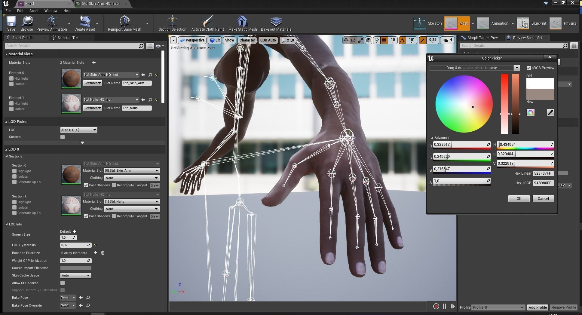 VR 4K Realistic Hands Multi-Skins Colors Rigged HQ Low-poly 3D model_21