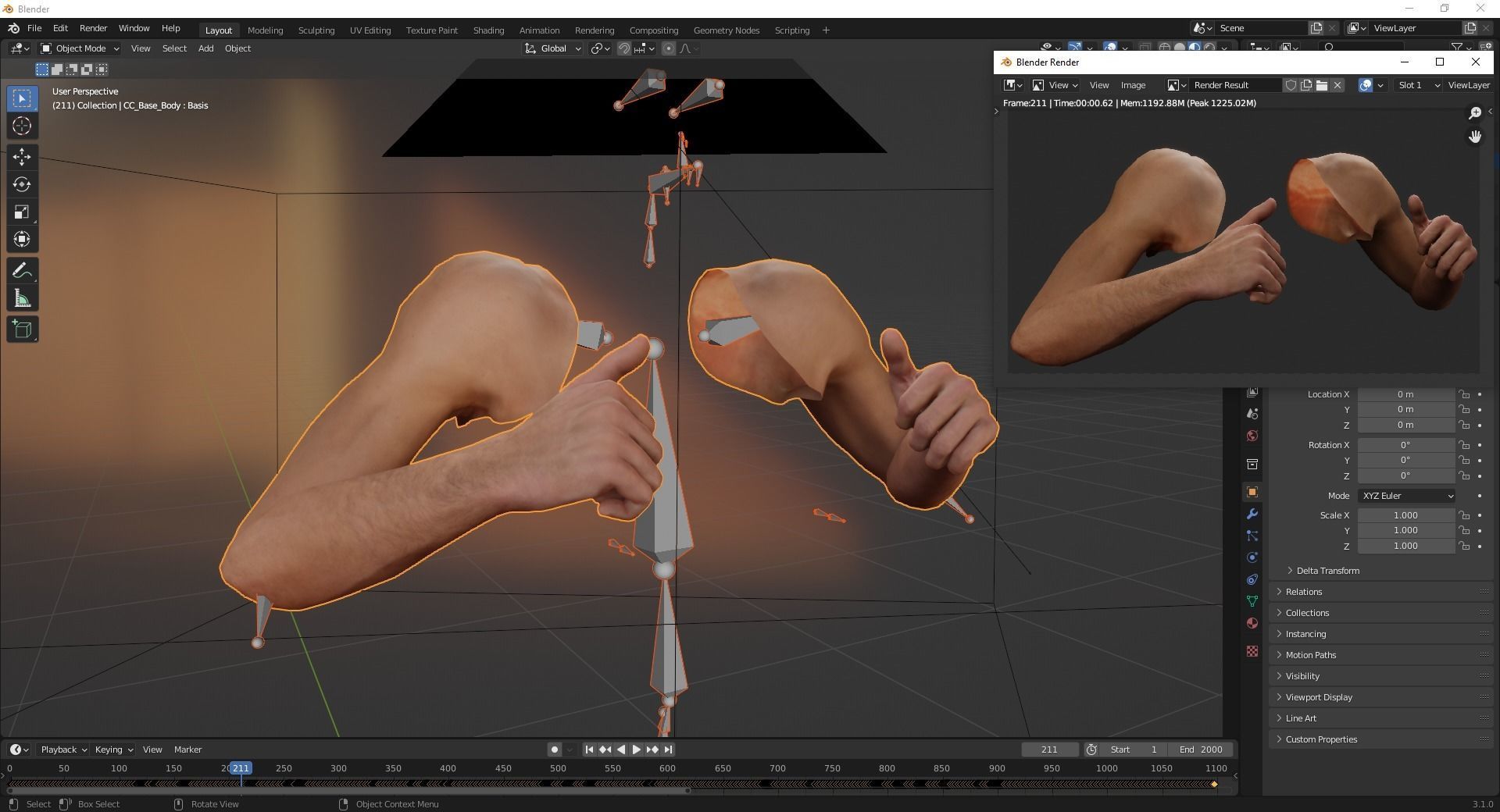 VR 4K Realistic Hands Multi-Skins Colors Rigged HQ Low-poly 3D model_14