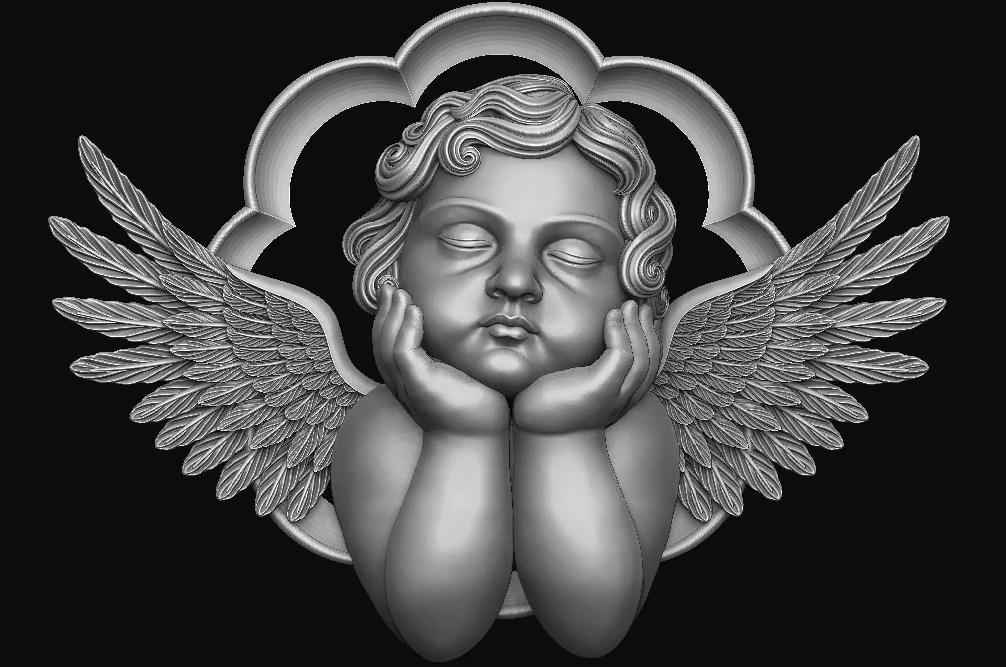 Angel Pendant 3D print model_0