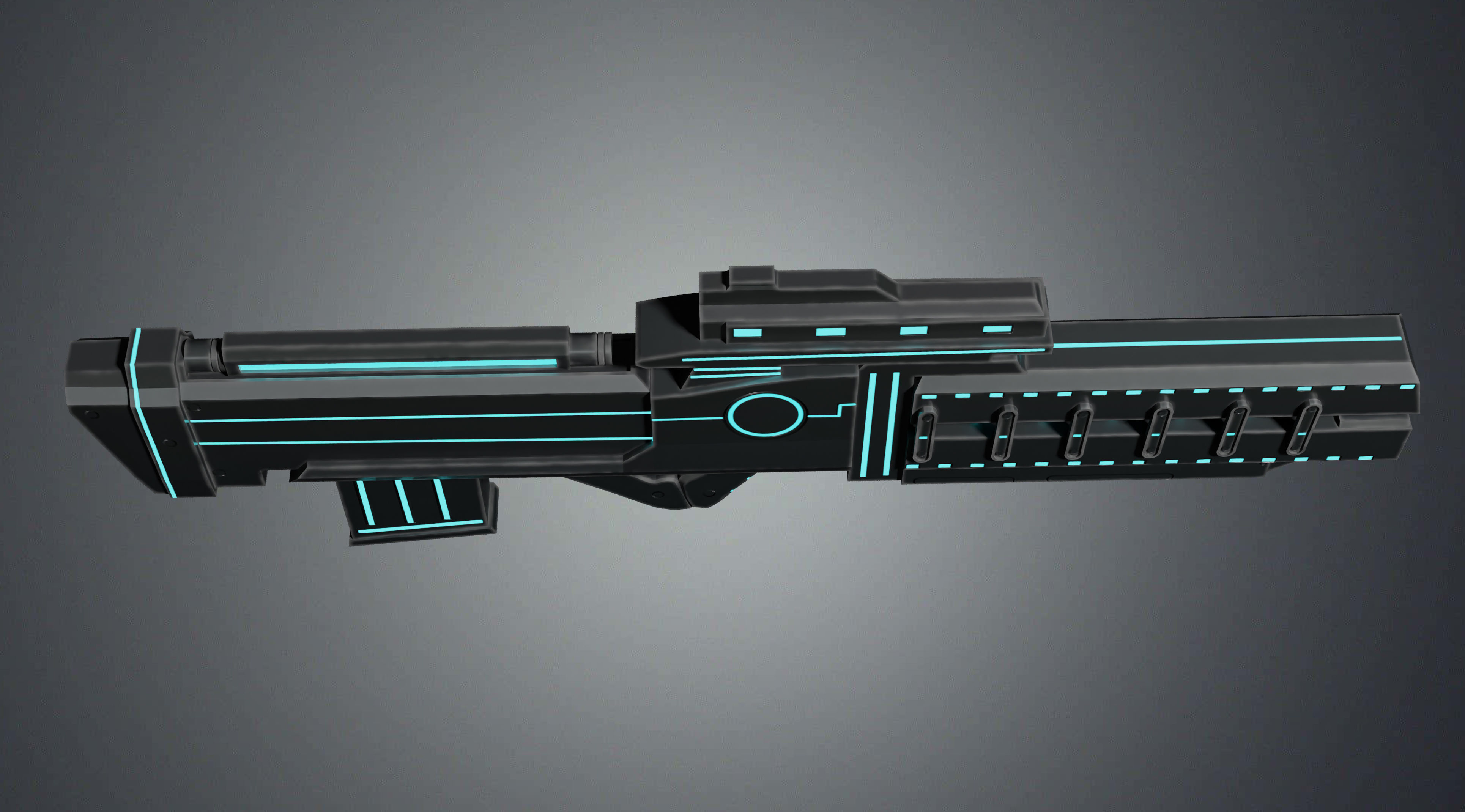3D model Sci fi Blaster Low poly Game ready asset VR / AR / low-poly ...