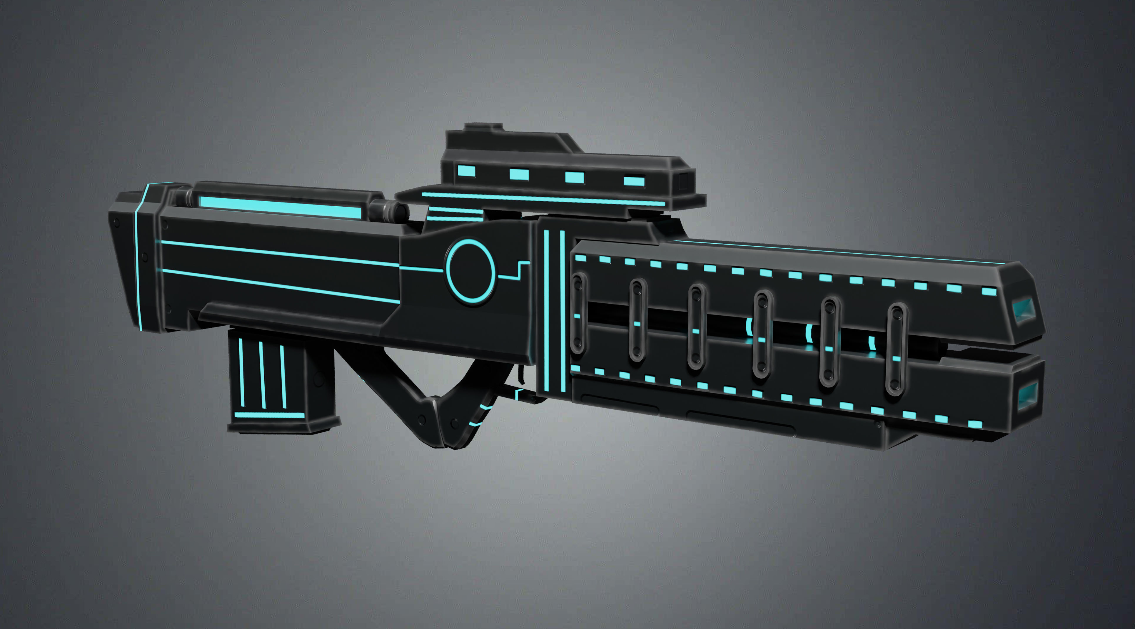 3D model Sci fi Blaster Low poly Game ready asset VR / AR / low-poly ...