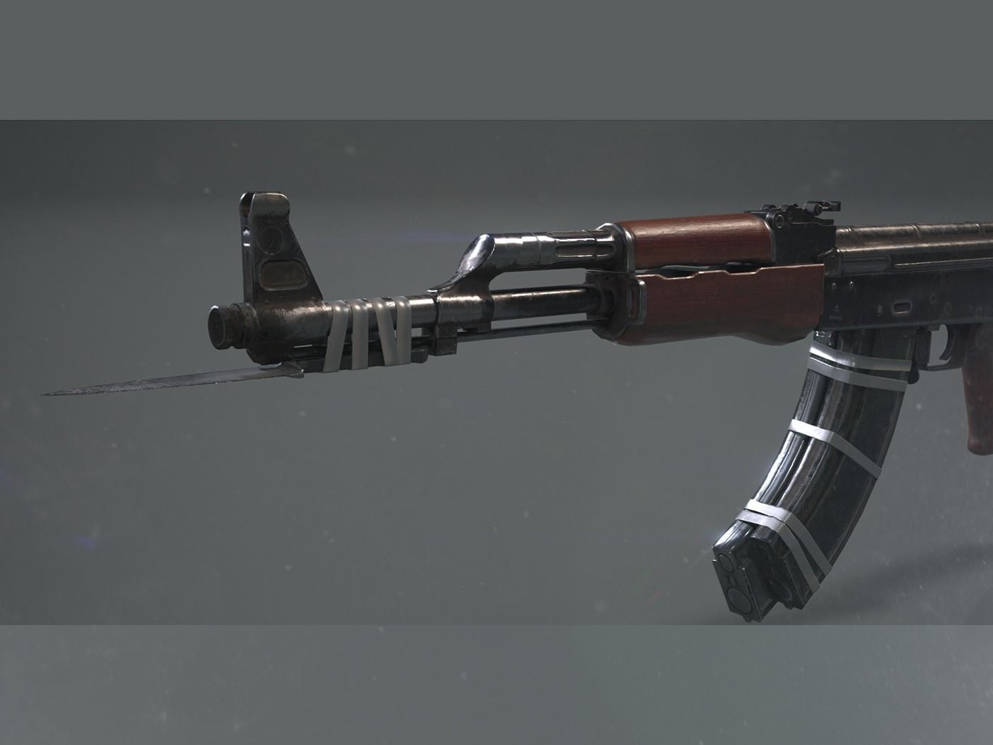 AK47 - PBR Weapon and Game Ready Low-poly 3D model_4
