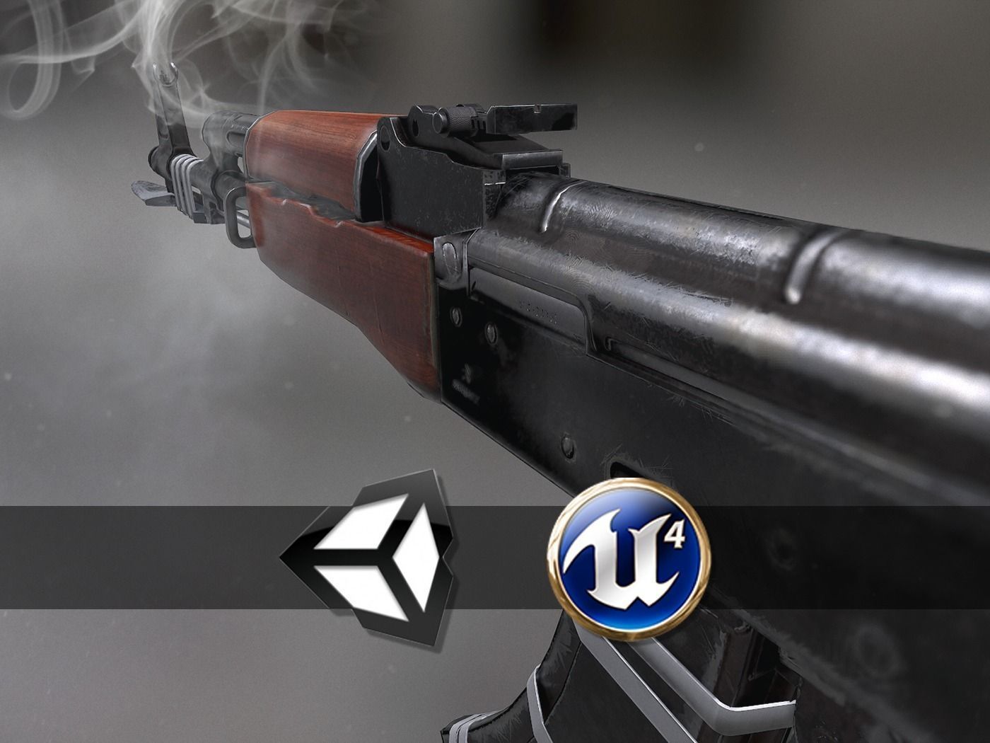 AK47 - PBR Weapon and Game Ready Low-poly 3D model_0