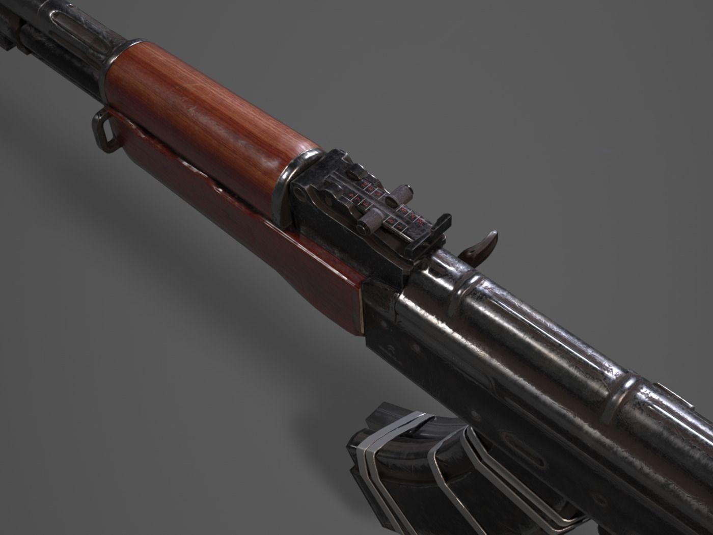 AK47 - PBR Weapon and Game Ready Low-poly 3D model_3