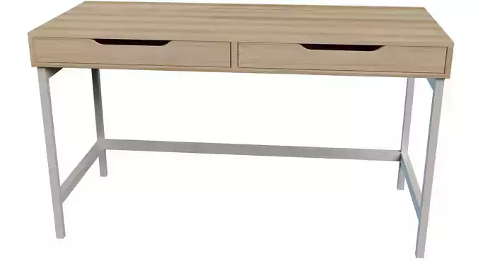 desk 132x58 cm white stain oak