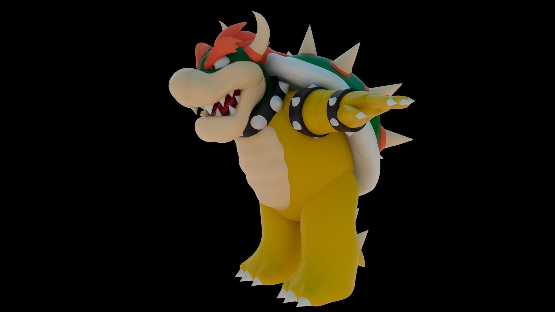 Bowser Low-poly 3D model_4