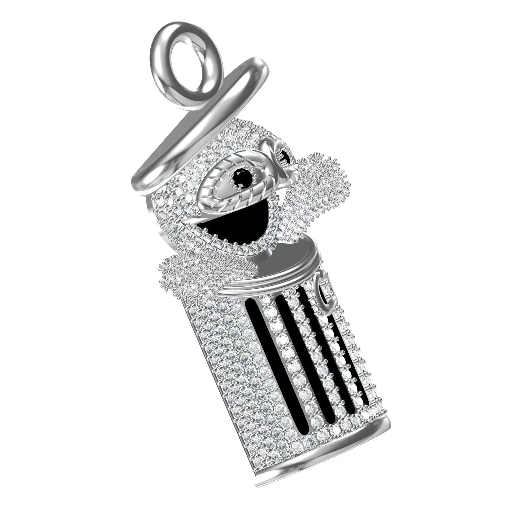 Unique Smiling Trash Cane Pendant 3D print model