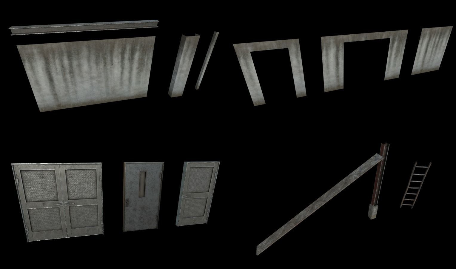 Modular Slums  Pack Low-poly 3D model_5