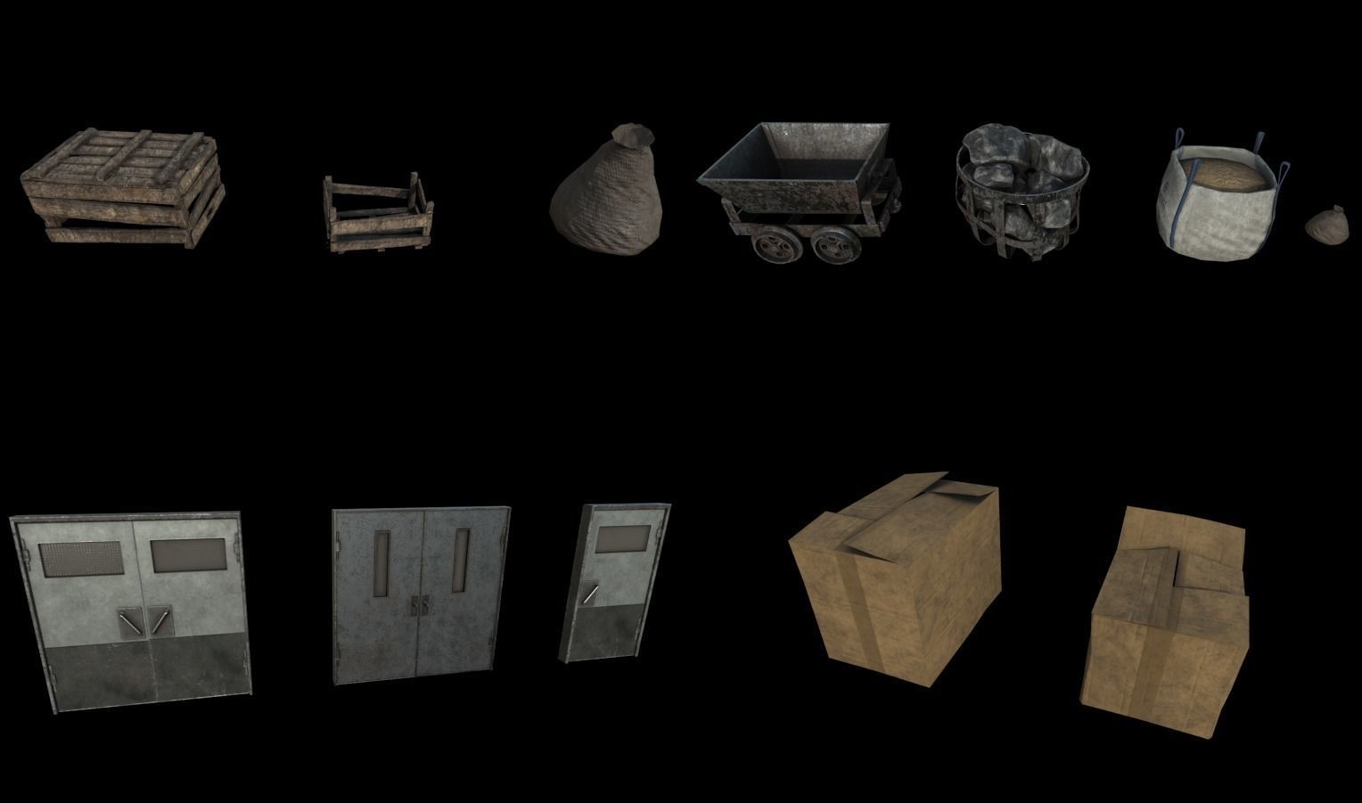 Modular Slums  Pack Low-poly 3D model_6