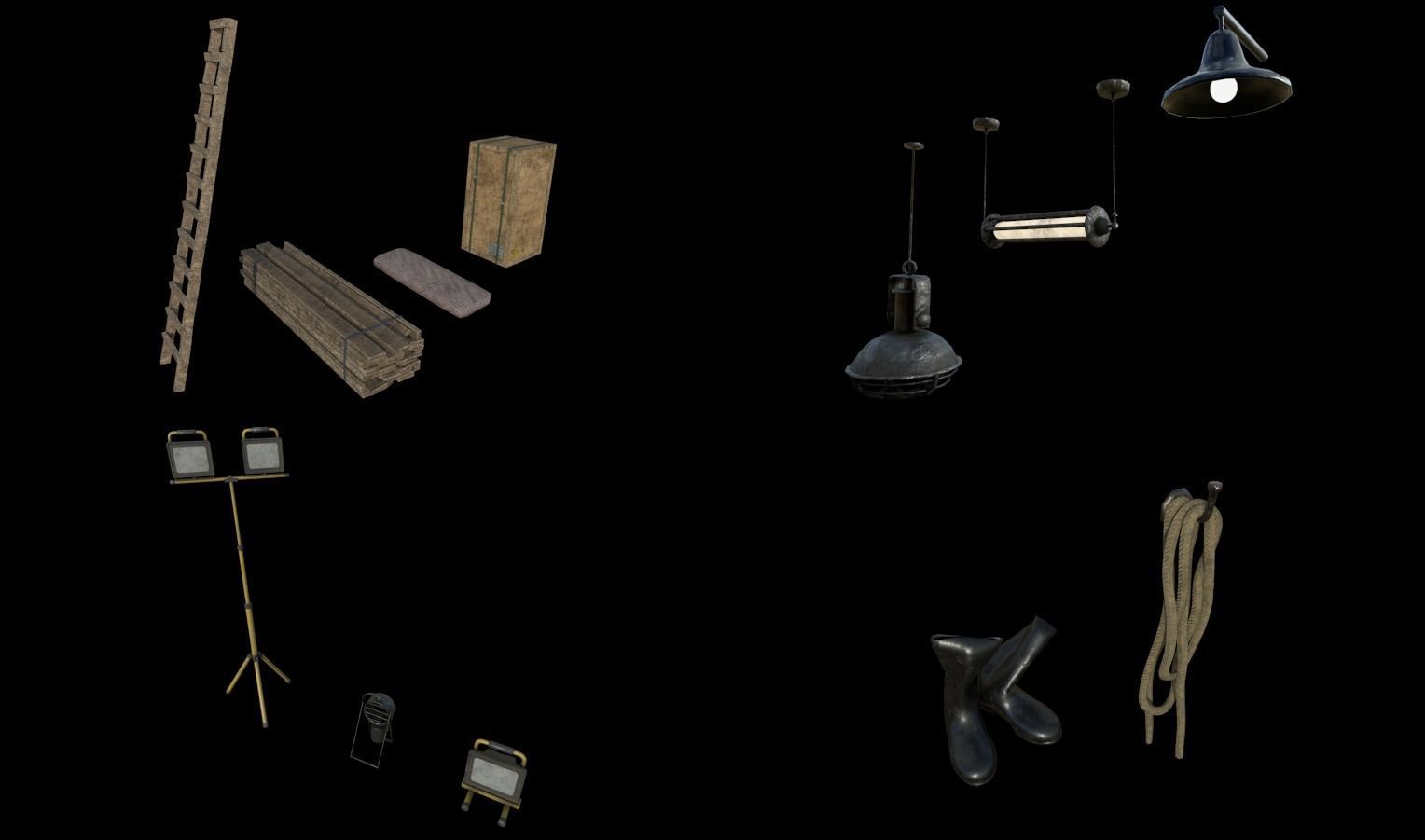 Modular Slums  Pack Low-poly 3D model_13