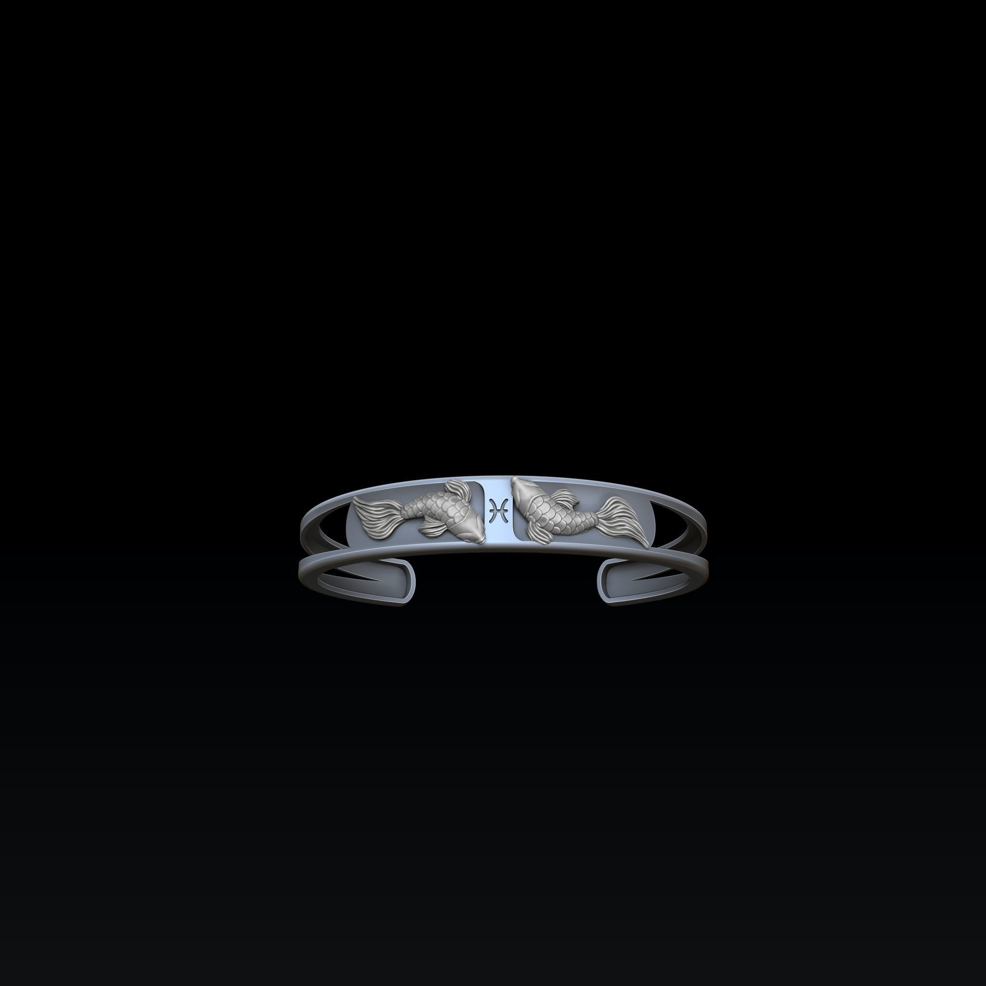 Zodiac Horoscope Pisces ring pendant bracelet collection 3D print model_5