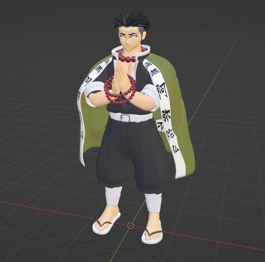 Gyomei Himejima - Demon Slayer 3D model_7