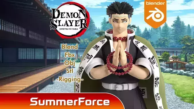 Gyomei Himejima - Demon Slayer 3D model