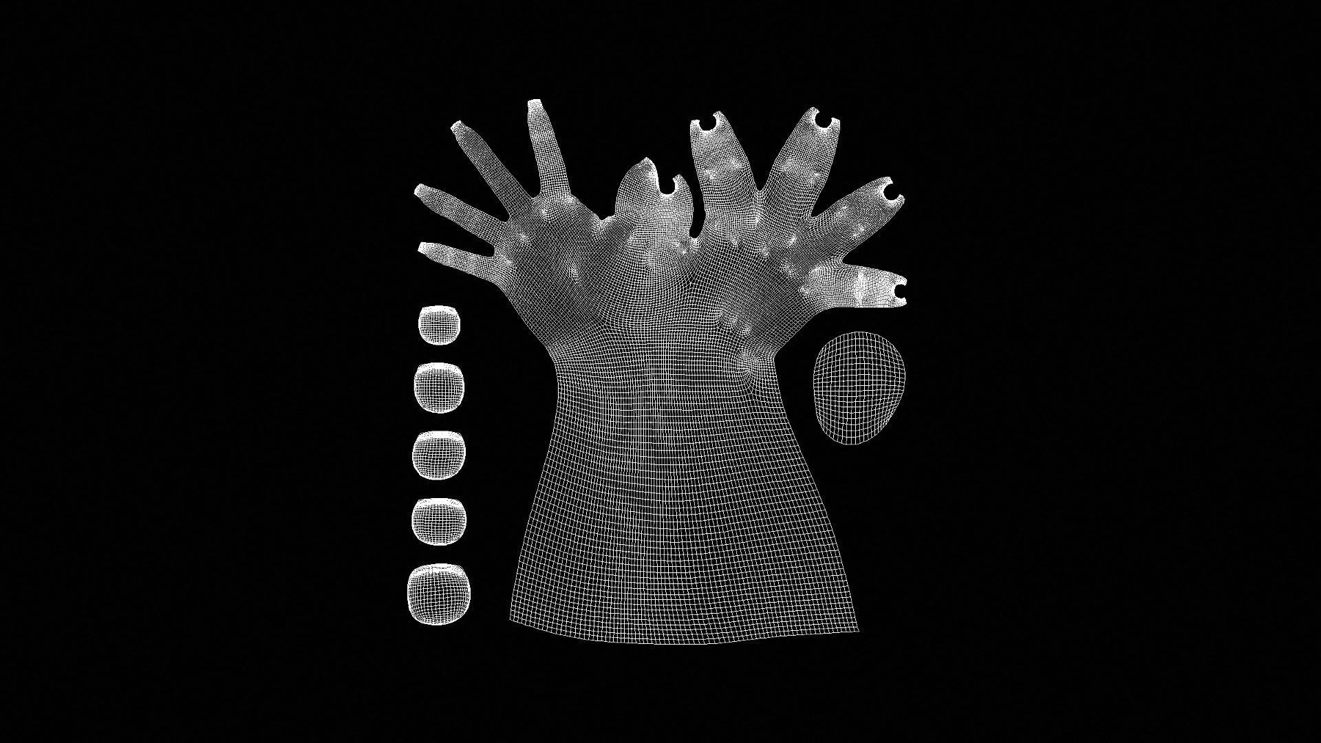 HAND08 Rigged Right Hand 3D model_8