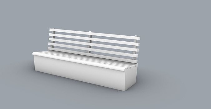 Simple Outdoors Bench Low-poly 3D model