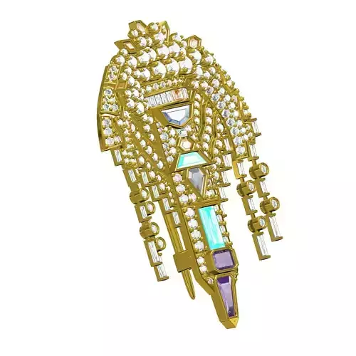 Antique Art Deco Style Diamond Brooch