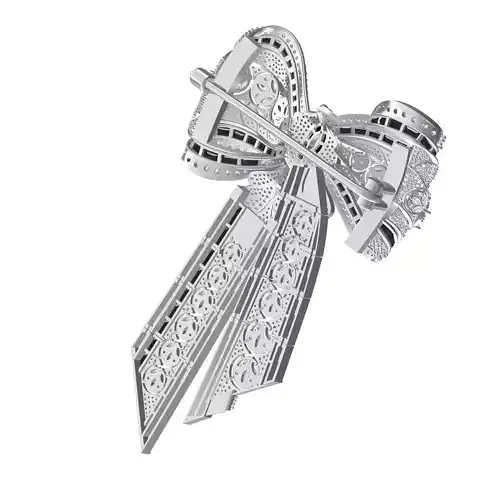 Unique Diamond Bow Art Deco Brooch