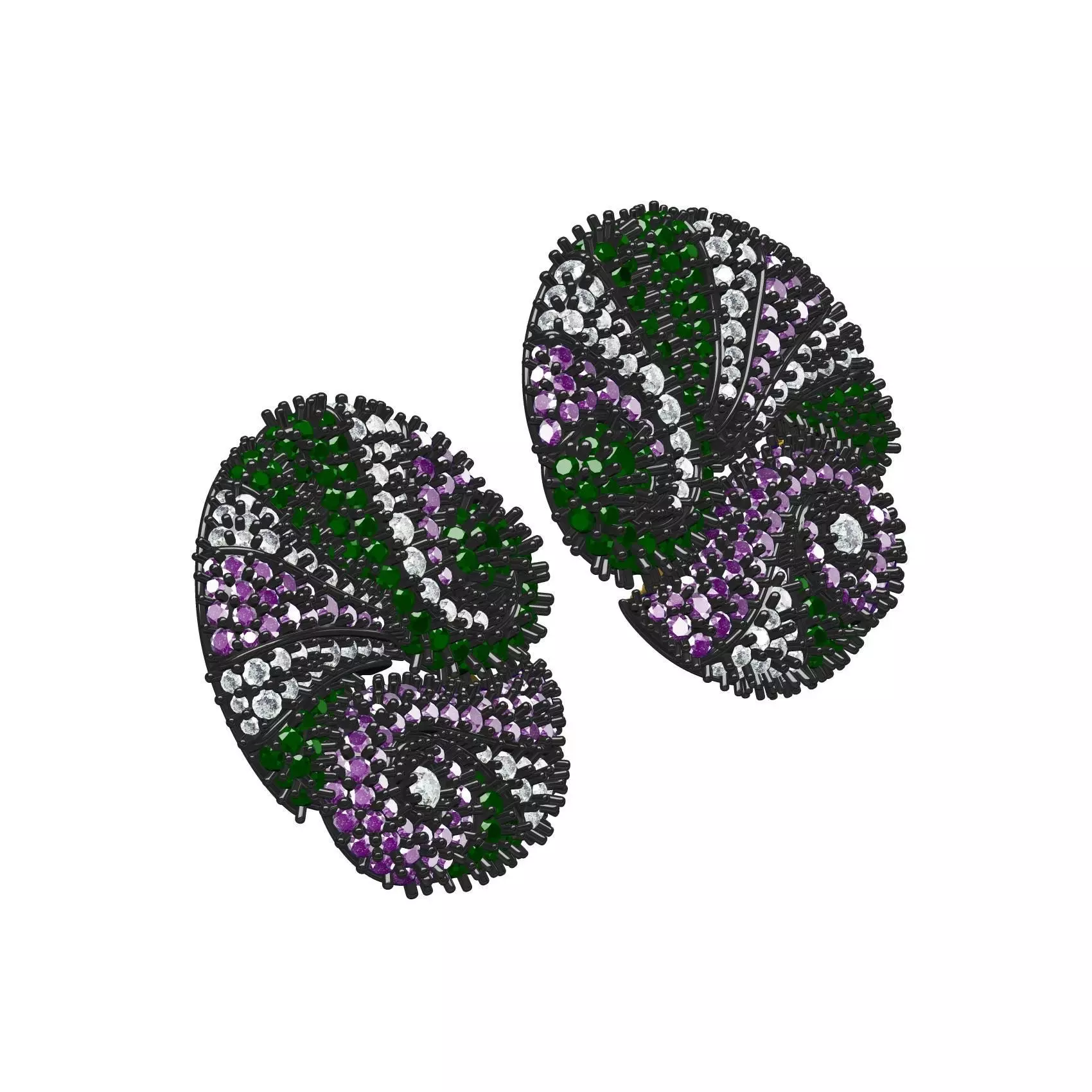 Beautiful Multicolor Diamond Stud Earring 3D print model_0