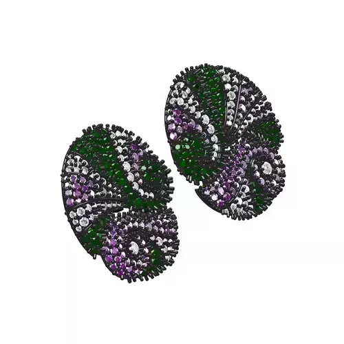 Beautiful Multicolor Diamond Stud Earring 3D print model