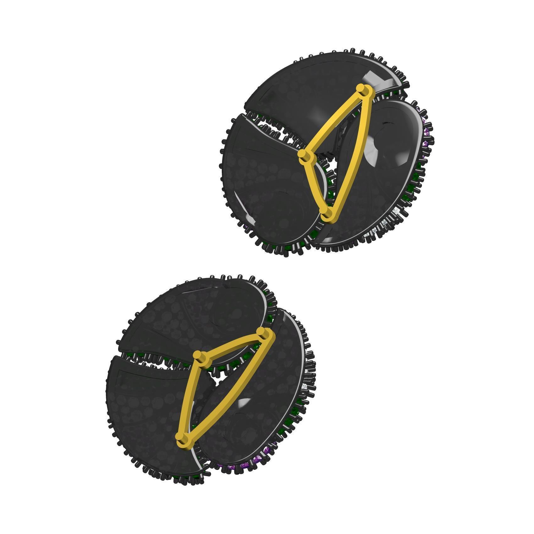 Beautiful Multicolor Diamond Stud Earring 3D print model_7