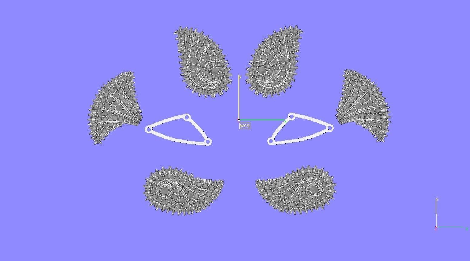 Beautiful Multicolor Diamond Stud Earring 3D print model_13