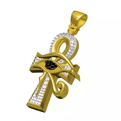 The Evil Eye Black Diamond Cross Pendant