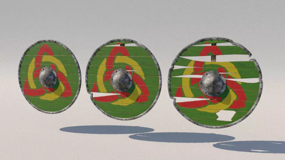 Shield with damage phases Low-poly 3D model_0