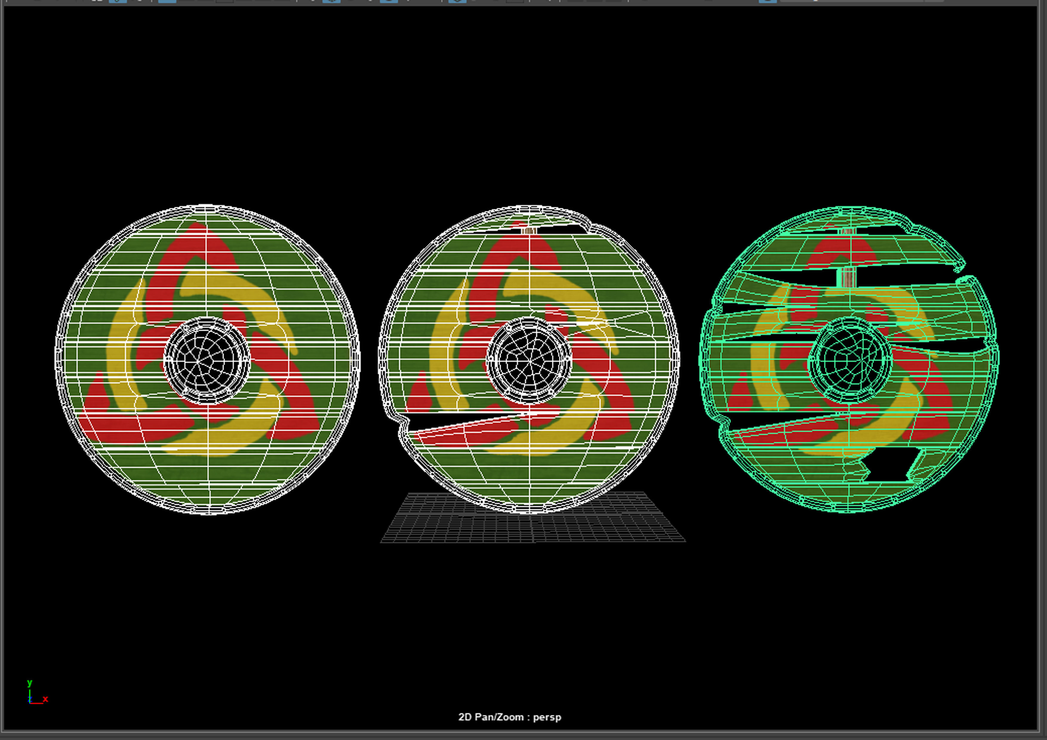 Shield with damage phases Low-poly 3D model_2