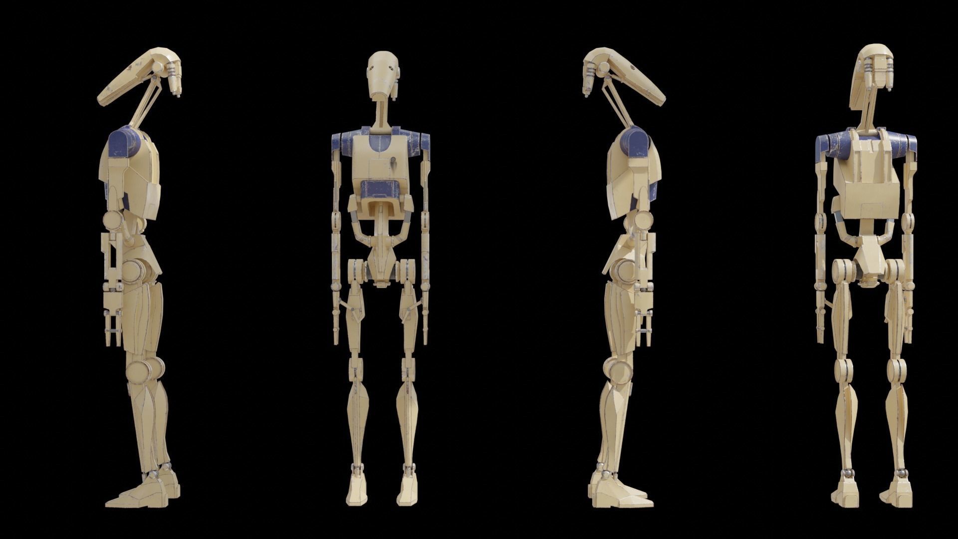 B1 Battle Droid Low-poly 3D model_18