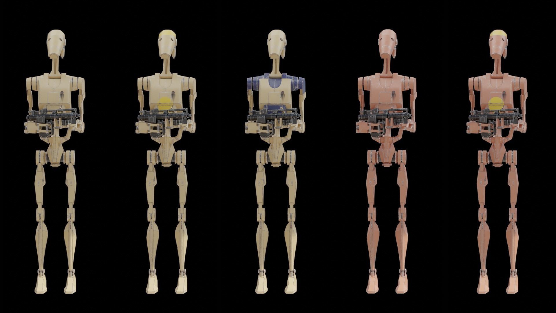 B1 Battle Droid Low-poly 3D model_12