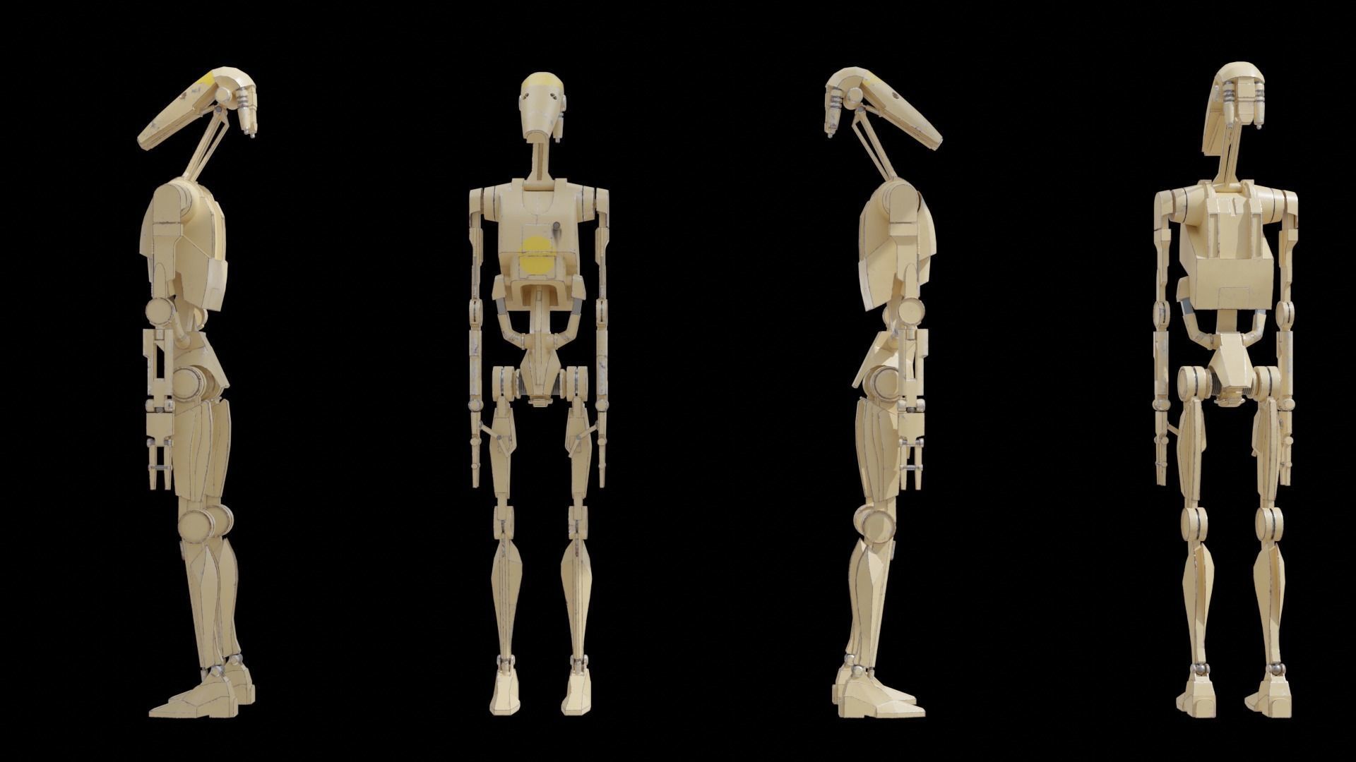 B1 Battle Droid Low-poly 3D model_16