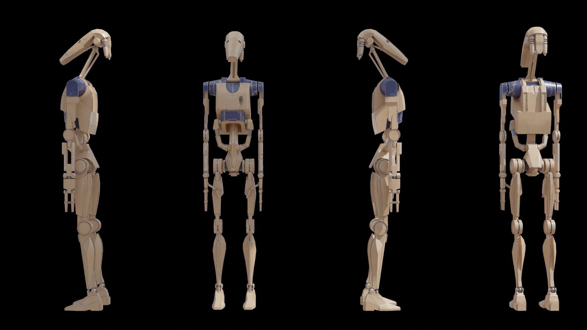 B1 Battle Droid Low-poly 3D model_11