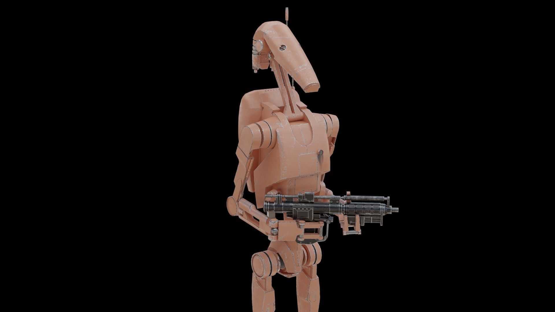 B1 Battle Droid Low-poly 3D model_4