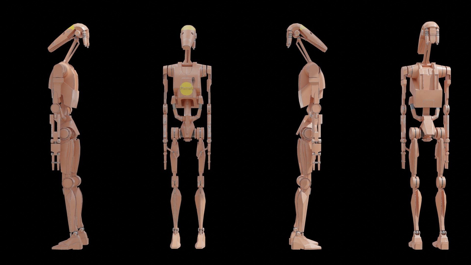 B1 Battle Droid Low-poly 3D model_22