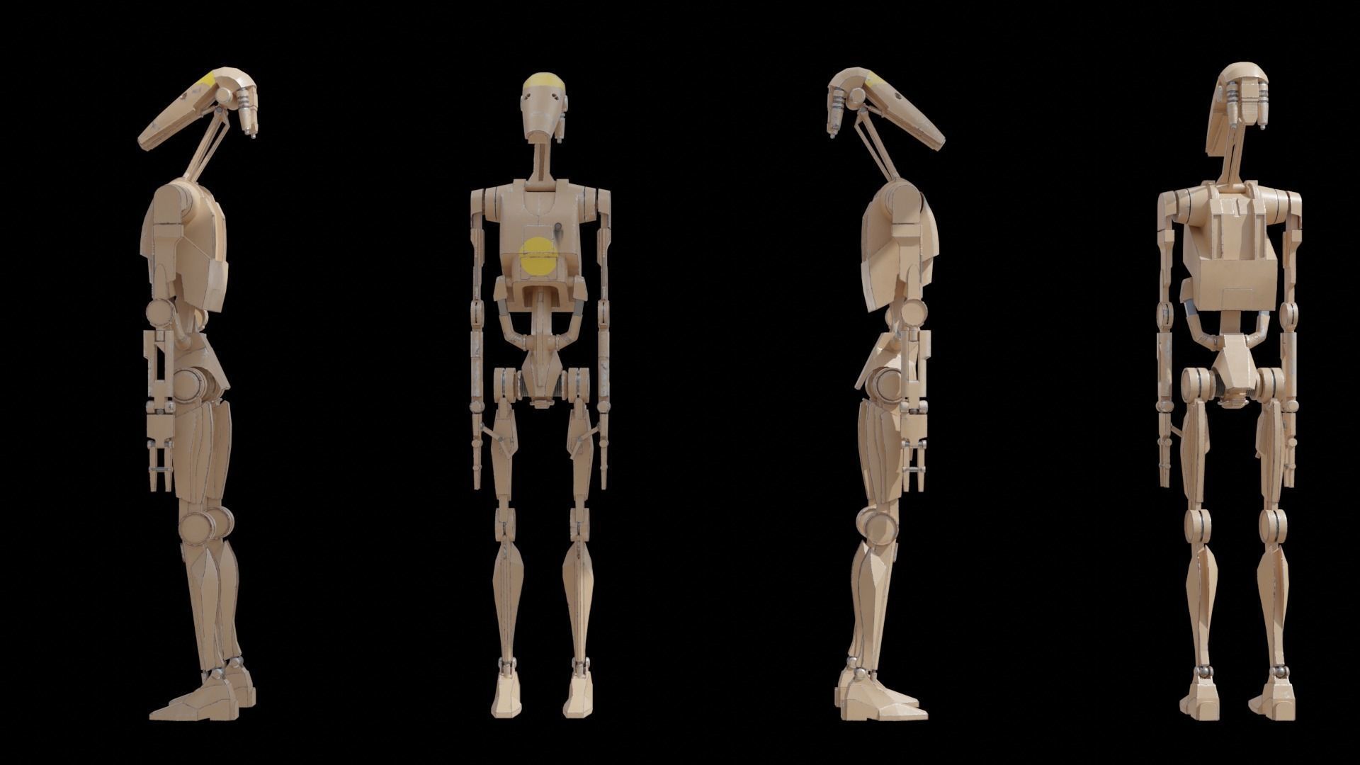 B1 Battle Droid Low-poly 3D model_9