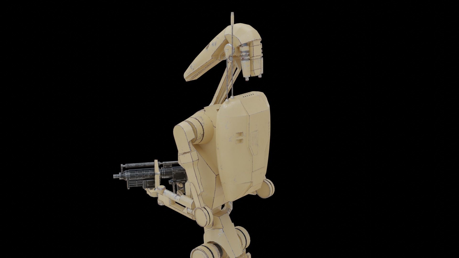 B1 Battle Droid Low-poly 3D model_3
