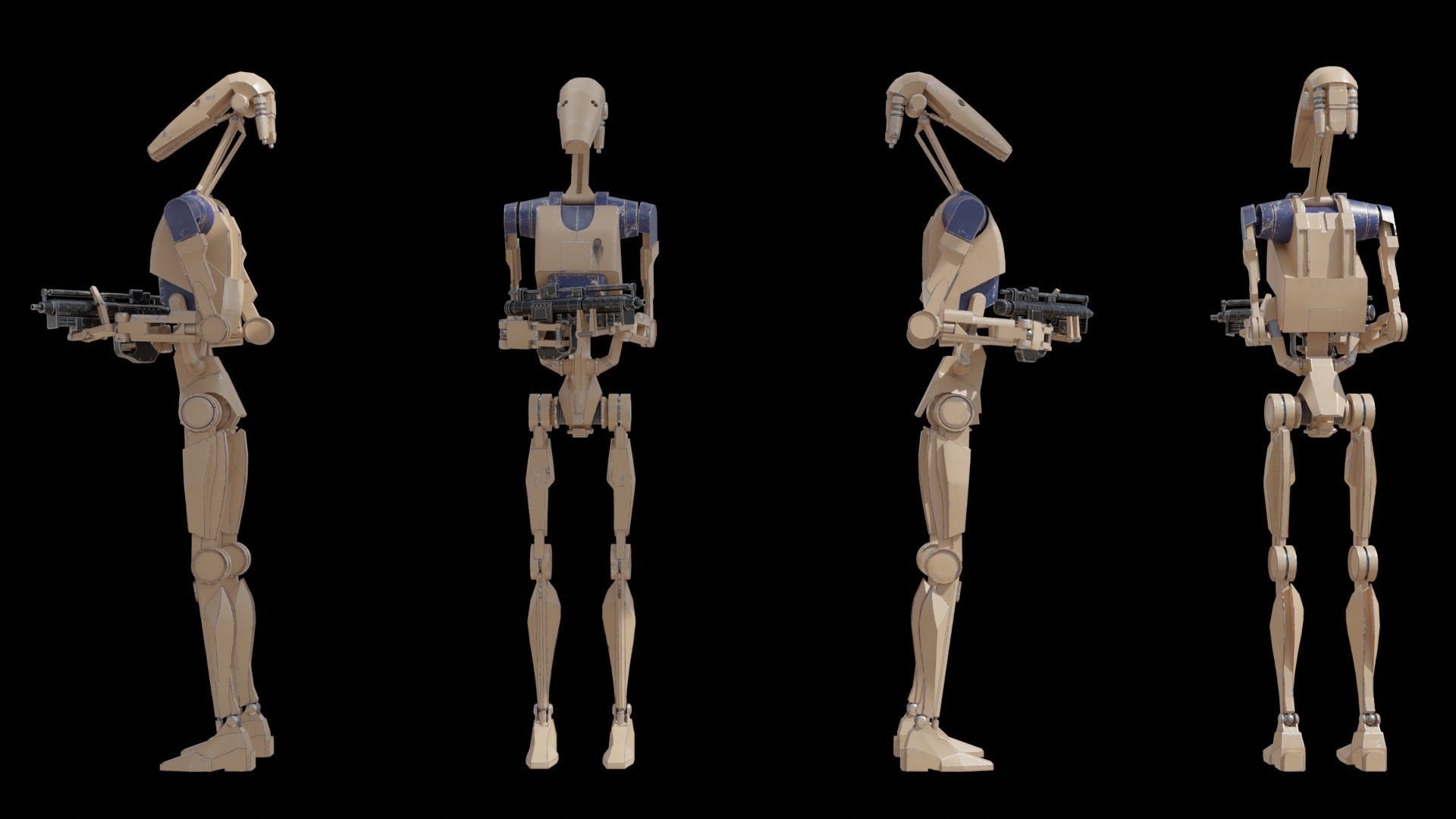 B1 Battle Droid Low-poly 3D model_10