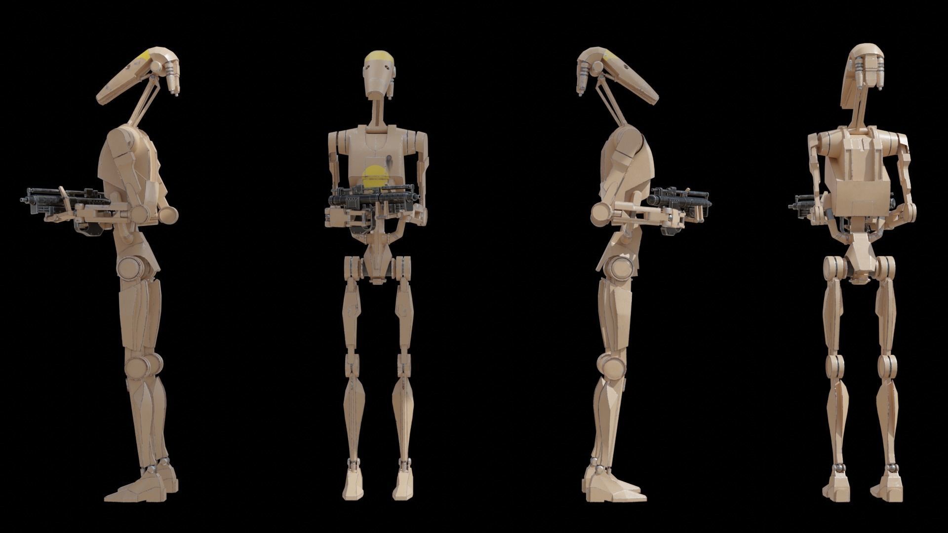 B1 Battle Droid Low-poly 3D model_8