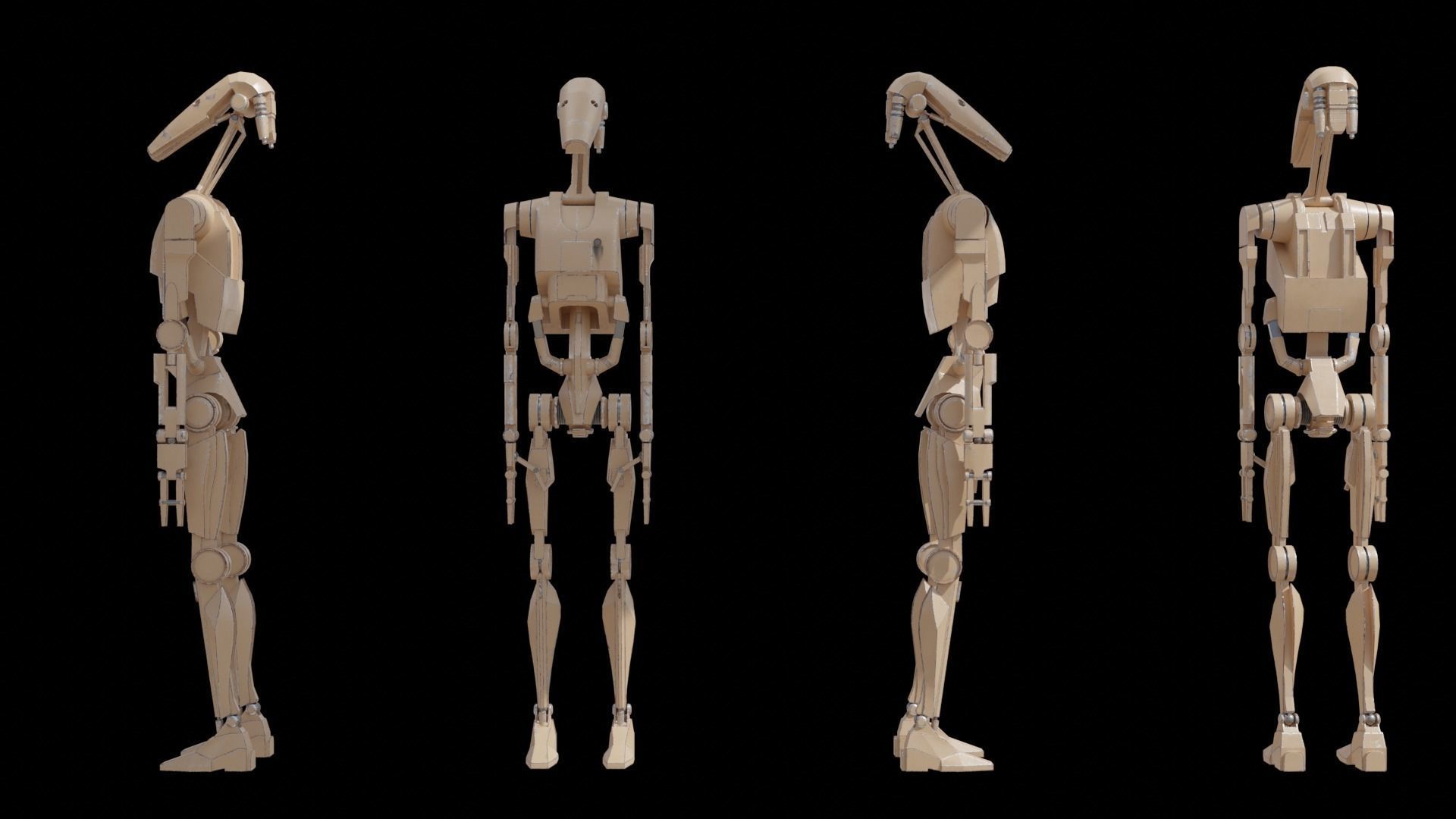 B1 Battle Droid Low-poly 3D model_7