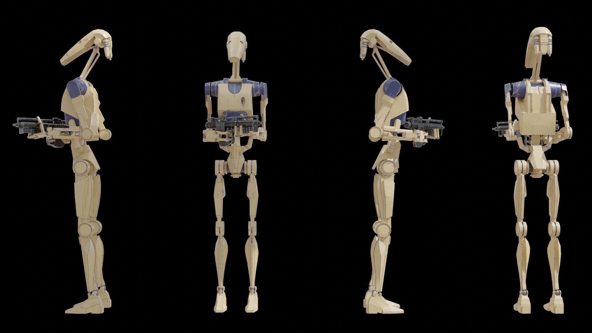 B1 Battle Droid Low-poly 3D model_17