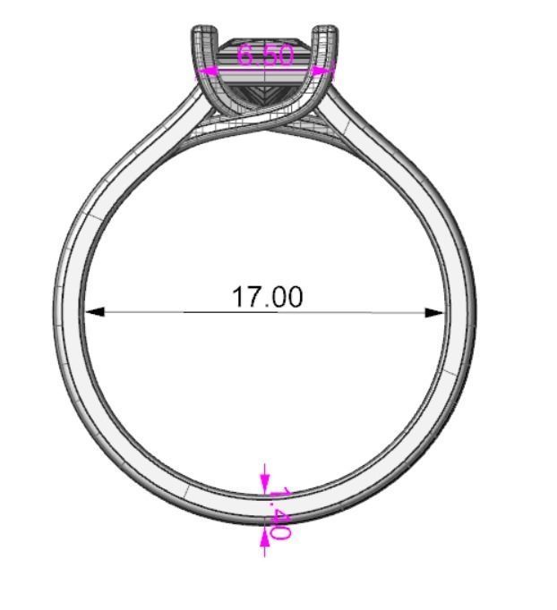 18 One Stone Ring 3D print model_5