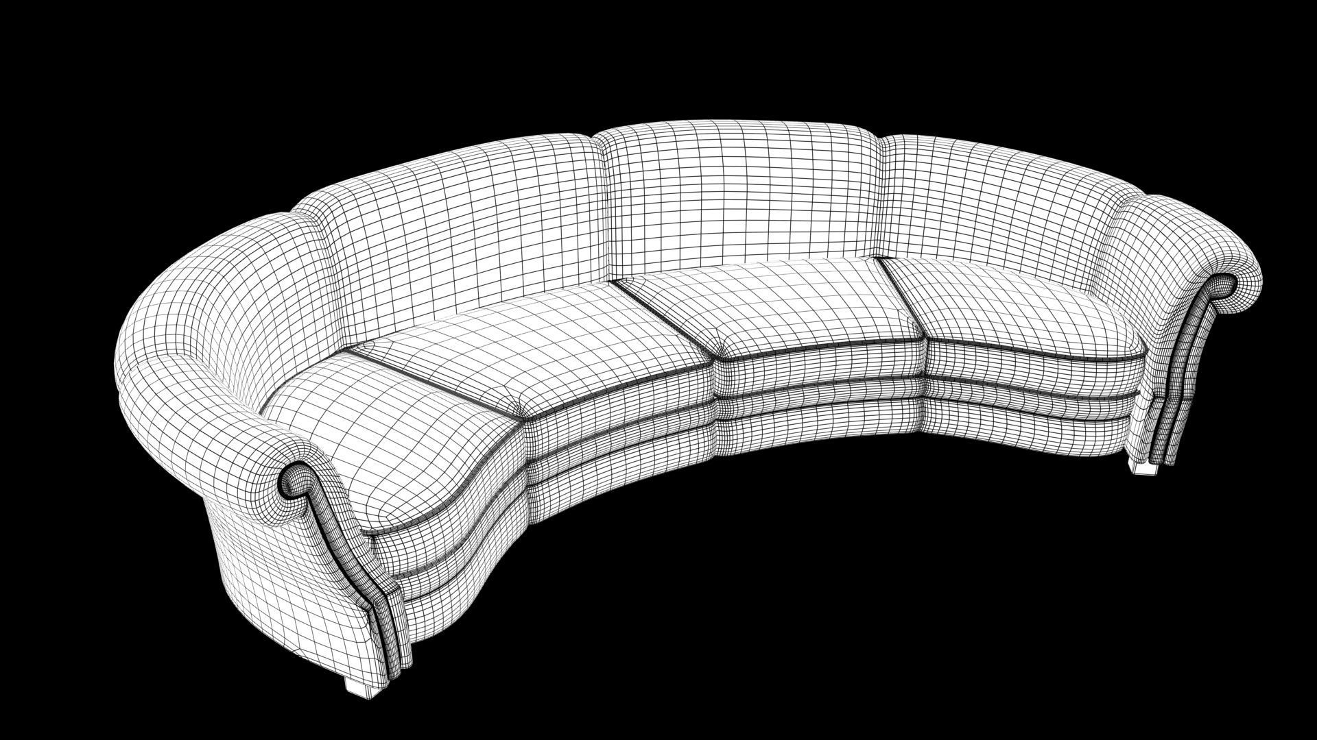 Realistic sofa 3D model_7